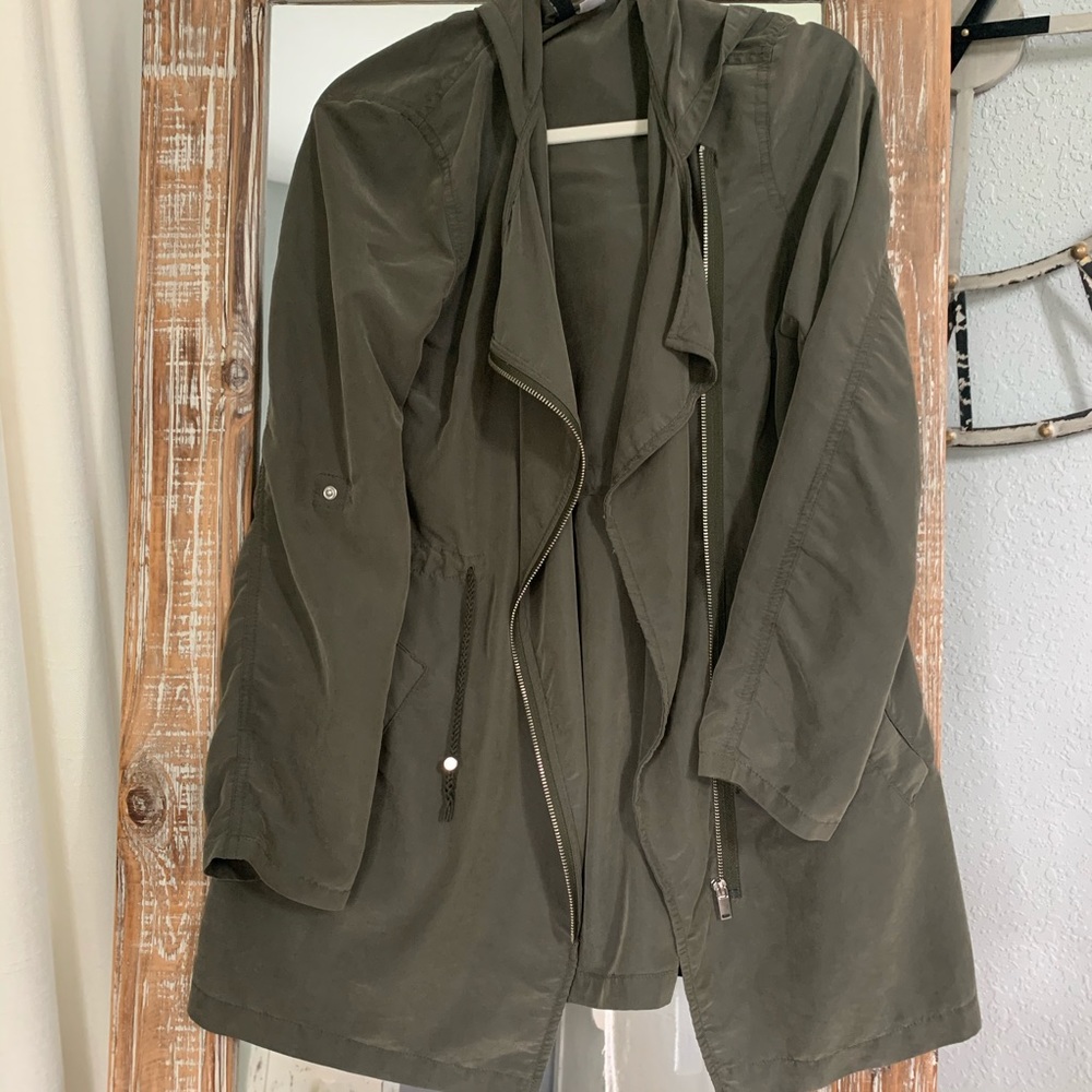 H&M Army Green Modal Zip Trench